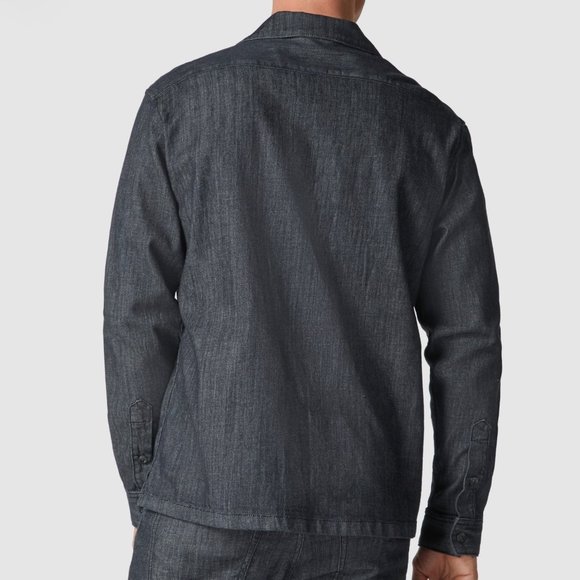 Hugo Boss Mens Relaxed Fit 'Narset Denim' Navy Candiani Denim Shirt, Medium - Picture 2 of 6